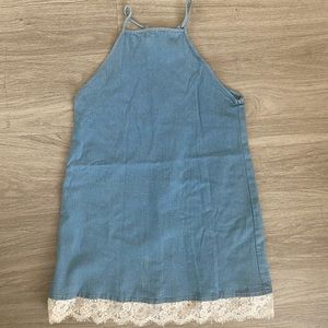 Jeans Mini dress with Lace